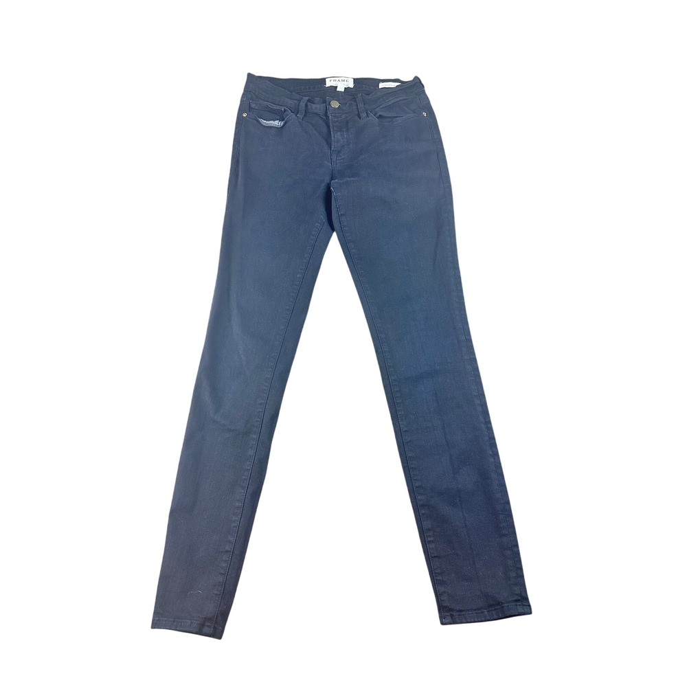 Frame Jeans Women 27 Black Le Skinny de Jeanne Skinny Denim USA Made Basic‎ Edgy
